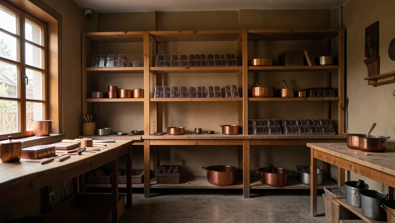 Atelier Chococado, moules et étagères
